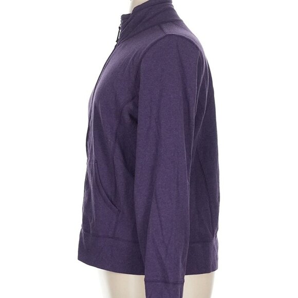 NWT L.L. Bean XLP Ultrasoft Sweats Jacket Full Zip Mock Neck Purple Petite NEW - Picture 5 of 7